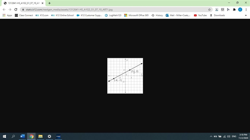 What is the equation of this line in standard form? 11x−6y=13 6x−11y=13 6x−7y=17 6x-example-1