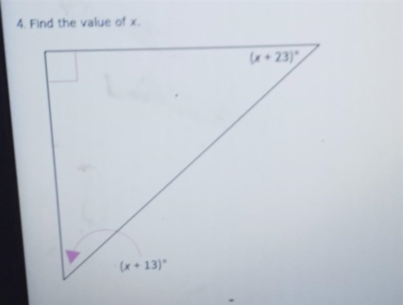 4. Find the value of x. (x + 23) (x + 13)​-example-1