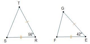 In the triangles, TR = GE and SR = FE. If Line segment G F = 3.2 ft, which is a possible-example-1