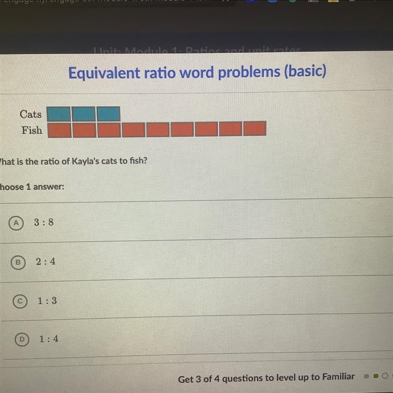 PLEASE ANSWER QUICKLY what is the ratio of cats to fish?-example-1