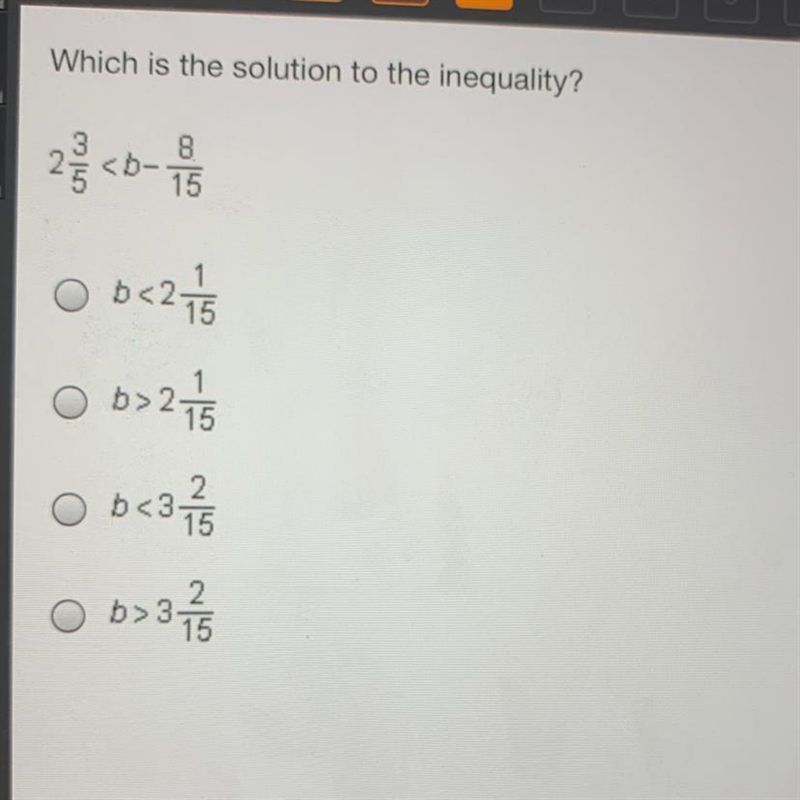 Which is the solution to the inequality?-example-1