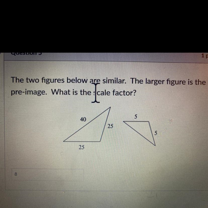 The two figures below are similar. The larger figure is the pre-image. What is the-example-1