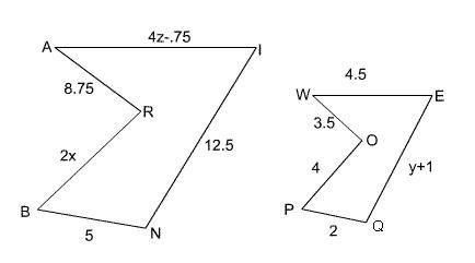 Given the two figures are similar, calculate the value of y-example-1