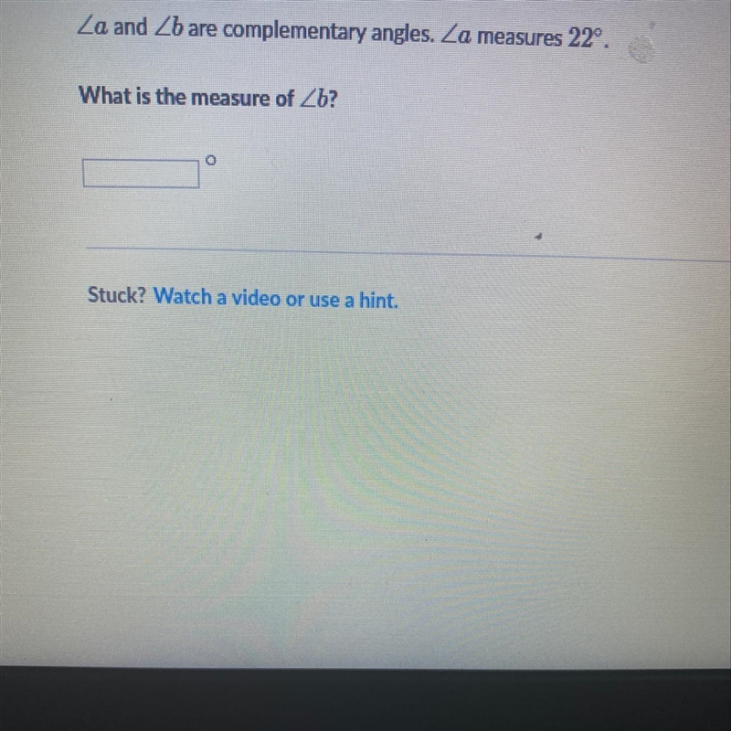 If angle a measures 22 what does angle b measure?-example-1