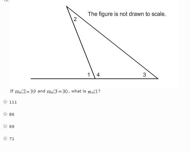 If m∠2=39 and m∠3=30, what is m∠1?-example-1