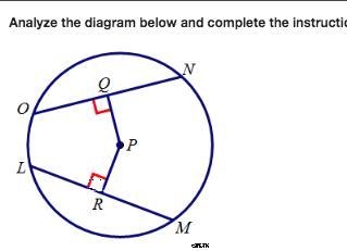 For circle P , find QN if LM = ON = 7. A. 3.5 B. 7.5 C. 14 D. 21-example-1