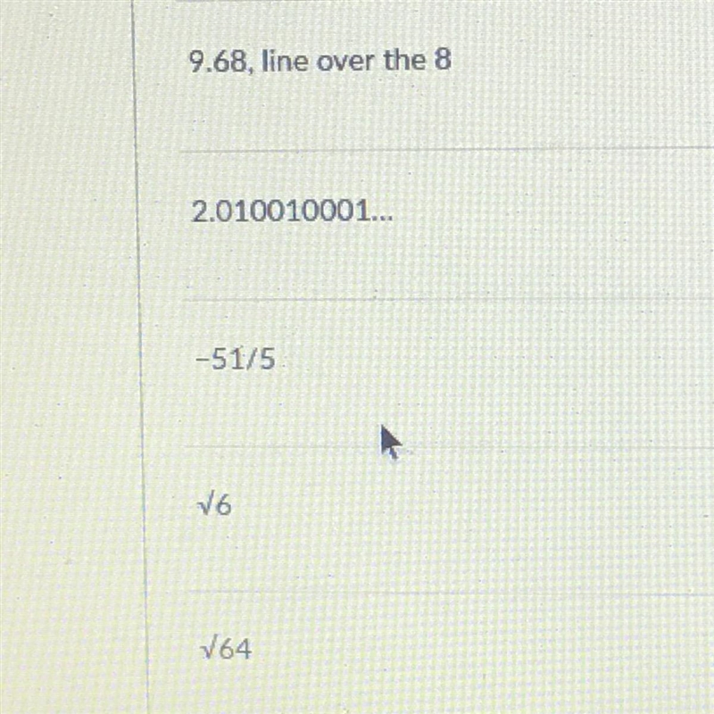 Which of these are irrational and which are rational ?-example-1