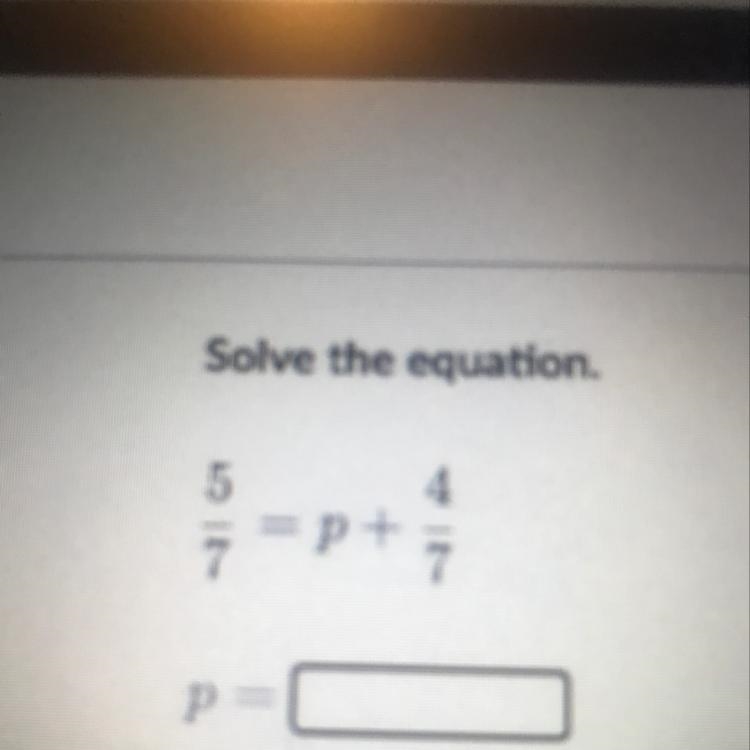 Solve the equation. p=__-example-1