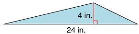 What is the area of the triangle? 48 in 2 28 in 2 96 in 2 24 in 2-example-1