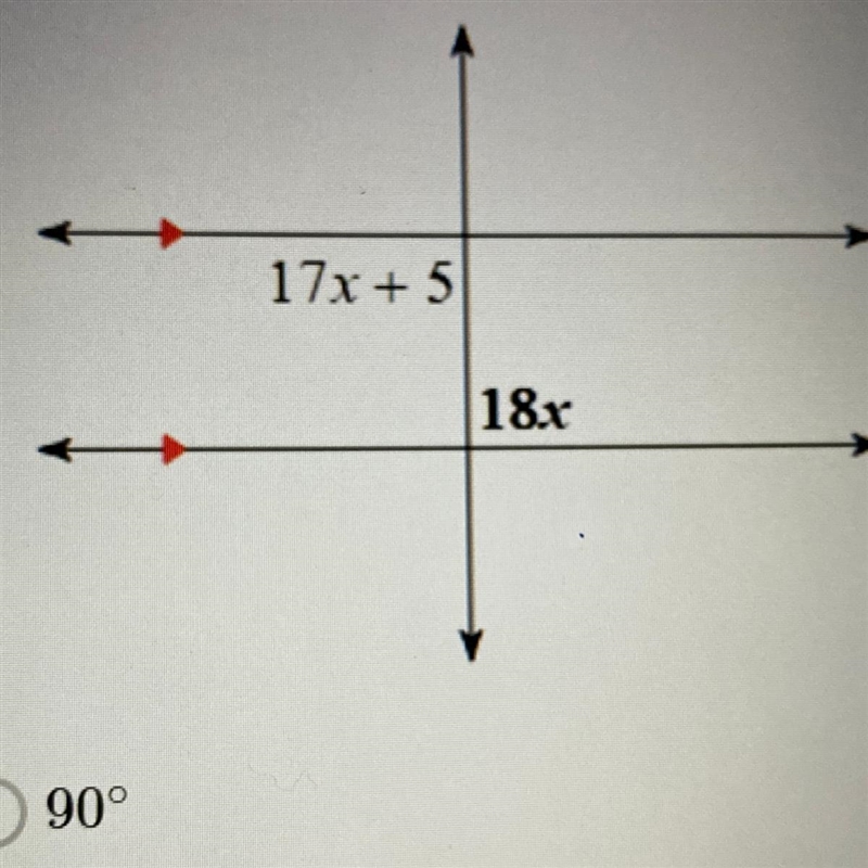 Find the measure of the angle indicated in bold (18x)-example-1