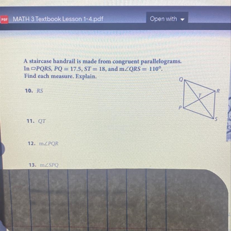 Solve 10-13 find each measurement-example-1