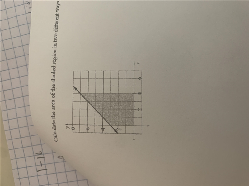 Calculate the area of the shaded region in two different ways. Explain the difference-example-1