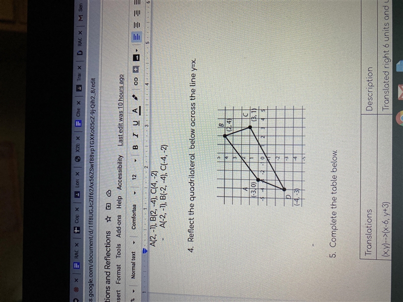 Reflect the quadrilateral across the line y=x-example-1