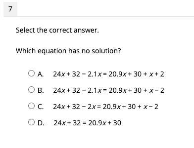 Which equation has no solution?-example-1