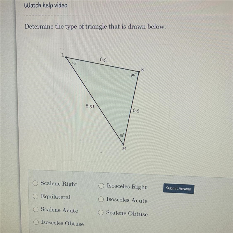 Determine the type of triangle that is drawn below-example-1