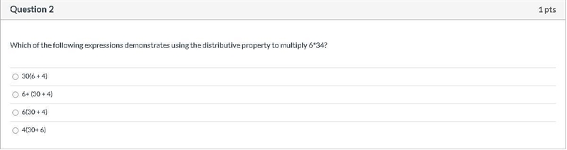 Which of the following expressions demonstrates using the distributive property to-example-1