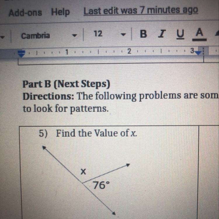 Find the value of x. 76-example-1