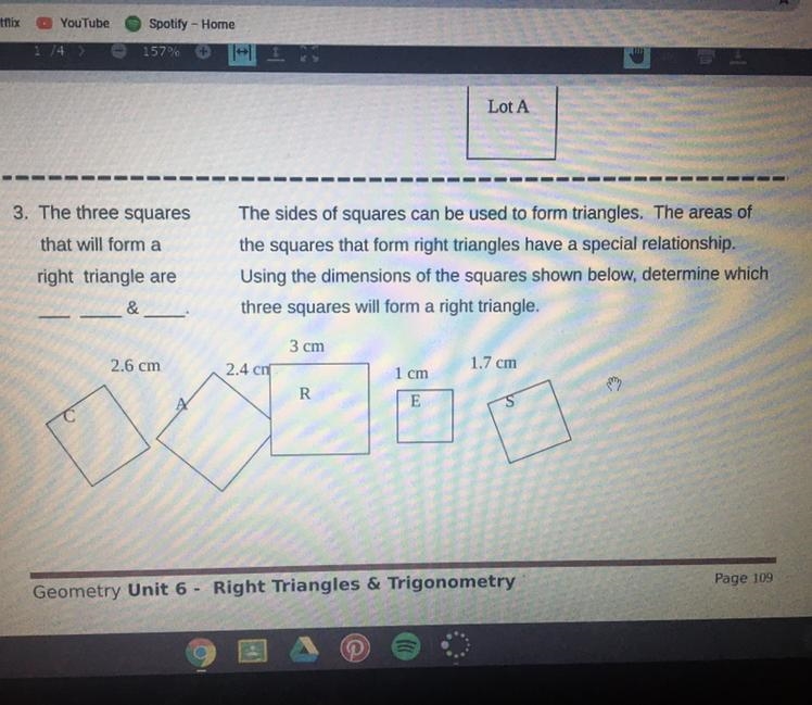 The three squares that will form a right triangle are ...?-example-1