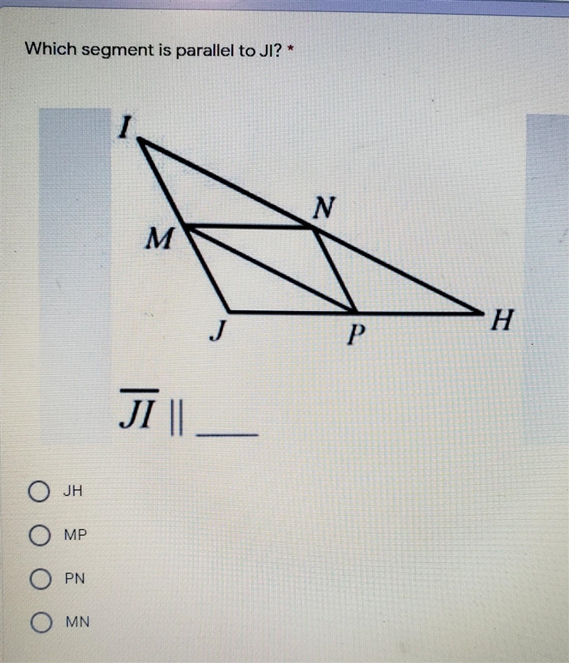 Which segment is parallel to JI?​-example-1