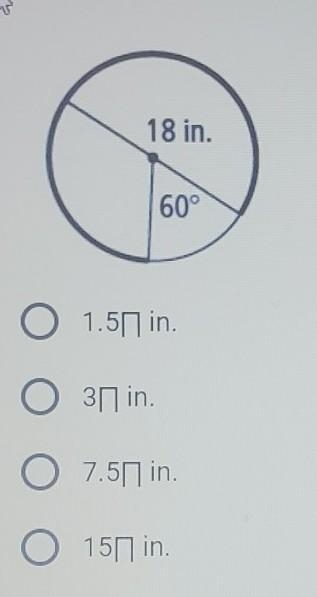 Which shows the length of the darkened arc? (The wierd symbol next to the answers-example-1