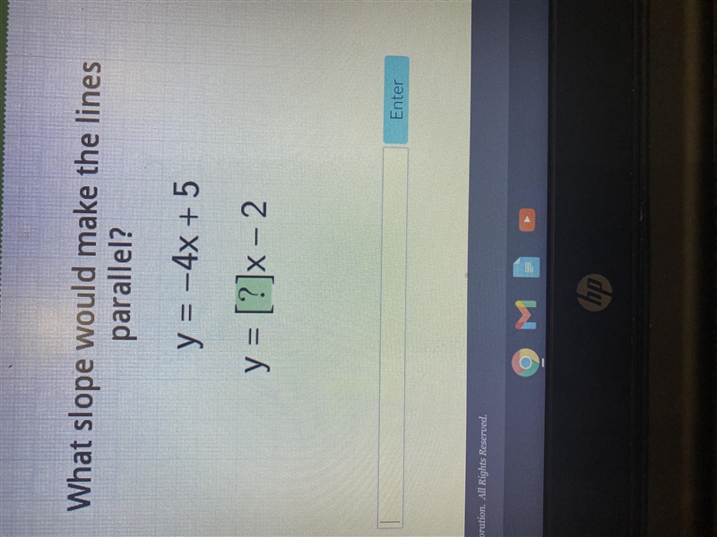 What slope would make the lines parallel?-example-1