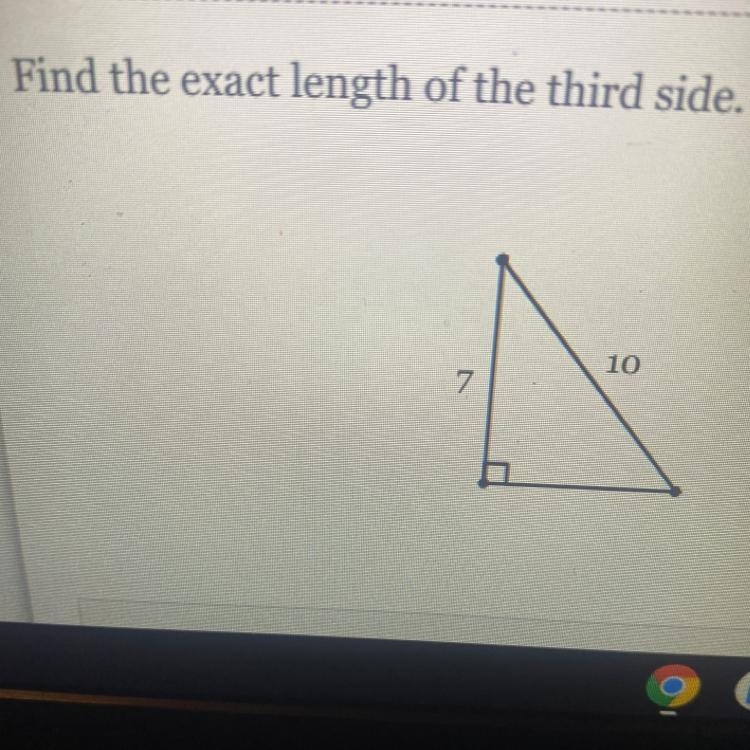 Find the exact length of the third side.-example-1