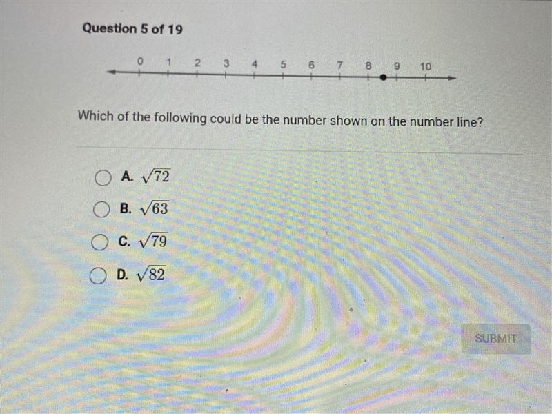 Which of the following could be the number shown on the number line ?-example-1