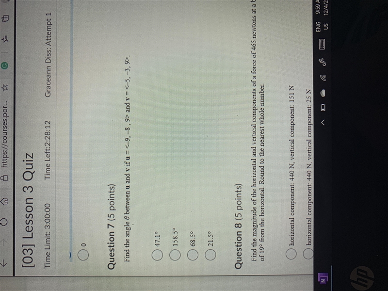 Find the angle theta between u and v if u= And v=-example-1