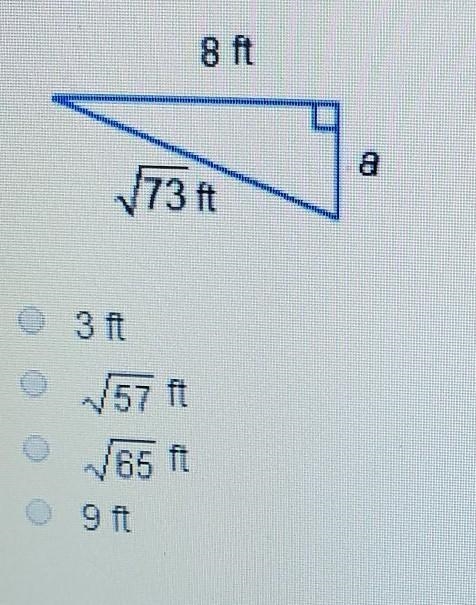 What is the length of the unknown leg in the right triangle? ​-example-1