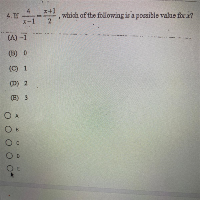 Which of the following is a possible value for X-example-1