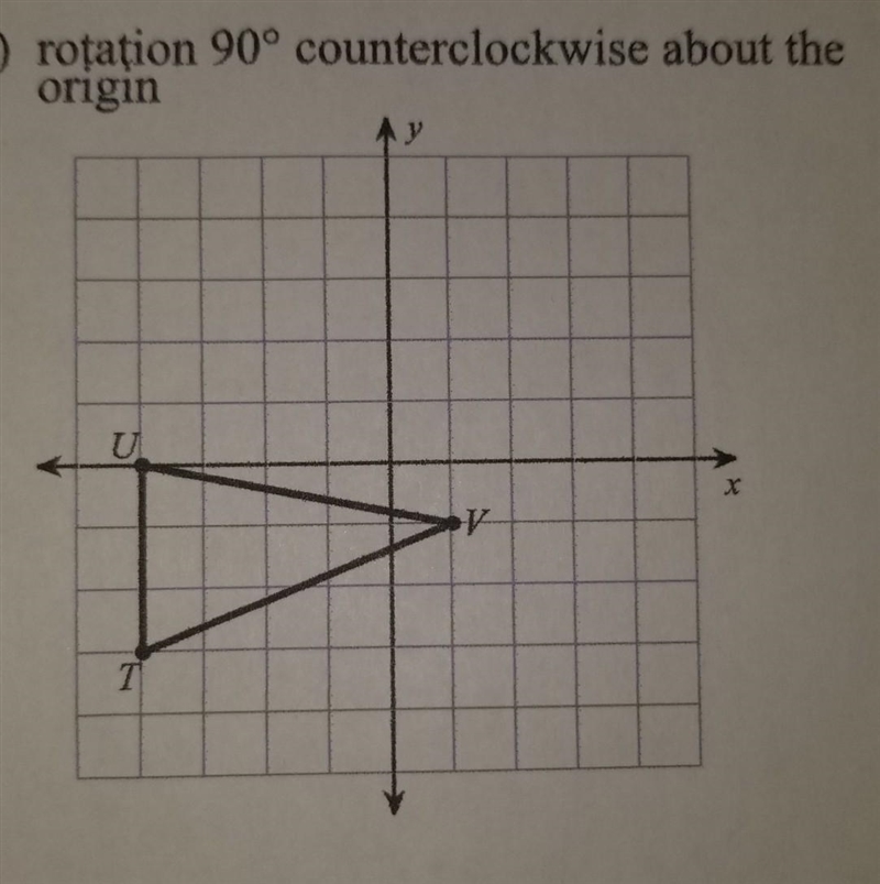 Rotation 90 degrees counterclockwise about the origin ​-example-1