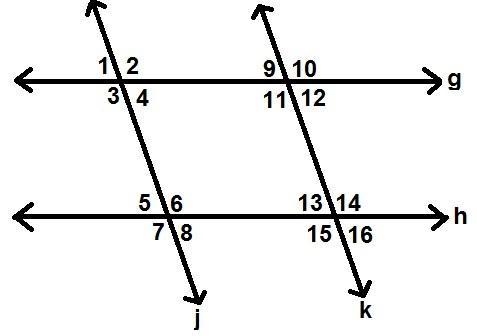 3) Angles 3 and 6 are congruent. Which lines are parallel? (pic below) A. g || j B-example-1