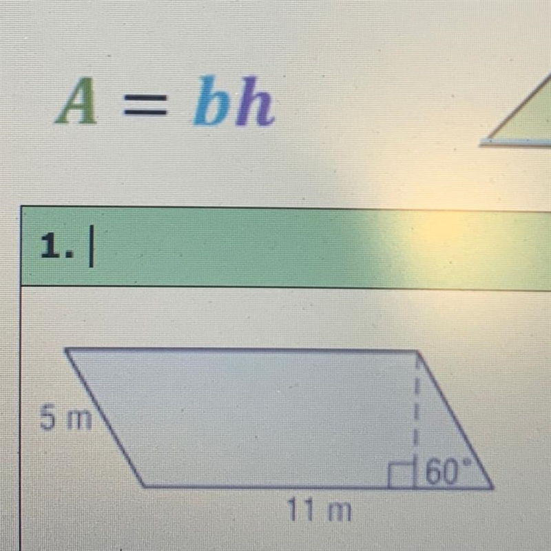 Find the area of the parrallelogram-example-1