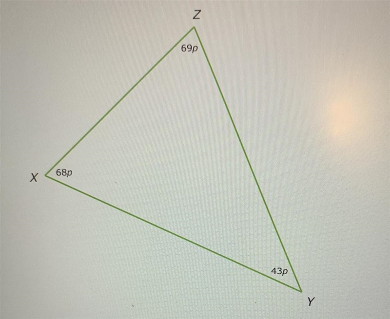 List the side lengths of XYZ in order from smallest to largest _ < _ < _-example-1