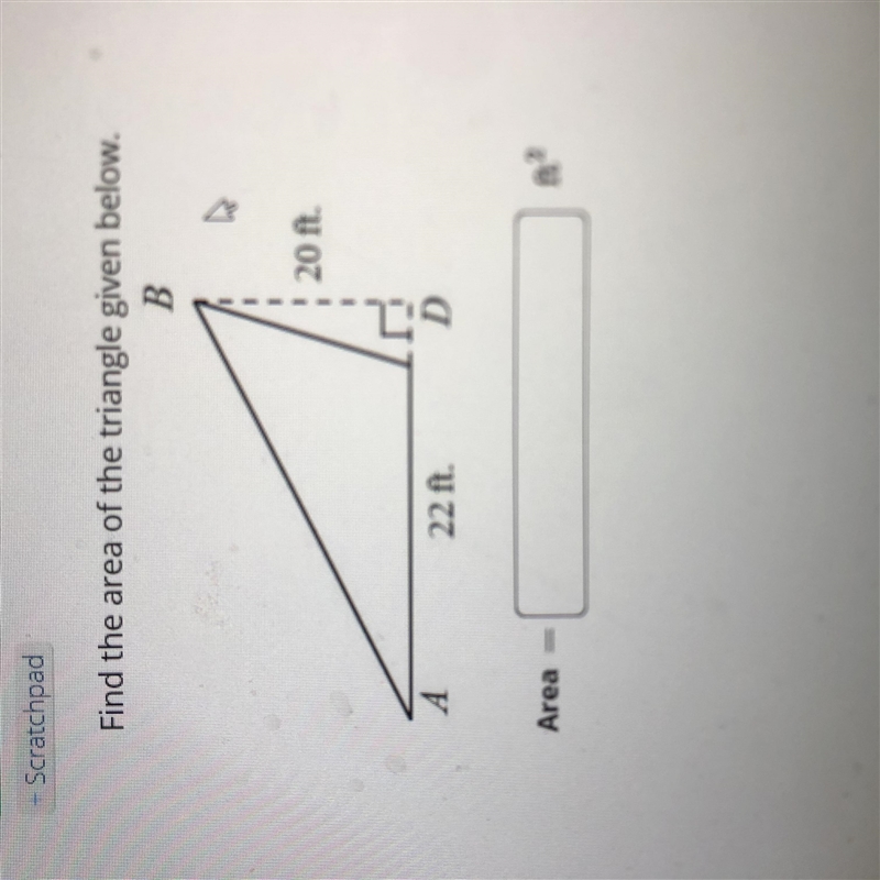 Find the area of the triangle given below.-example-1