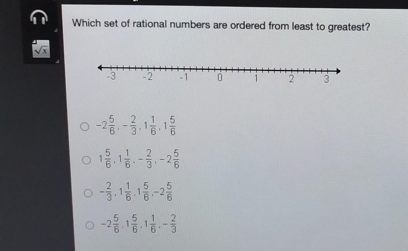 Which set of rational numbers are orcdered trom least to greatest? plzz need help-example-1