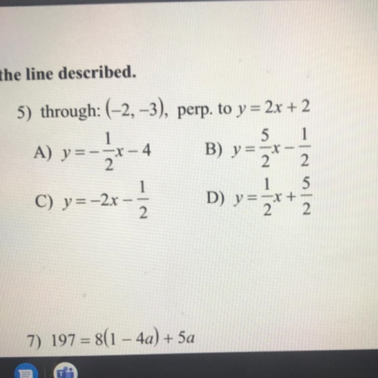 Write the slope-intercept form of the equation of the line described.-example-1