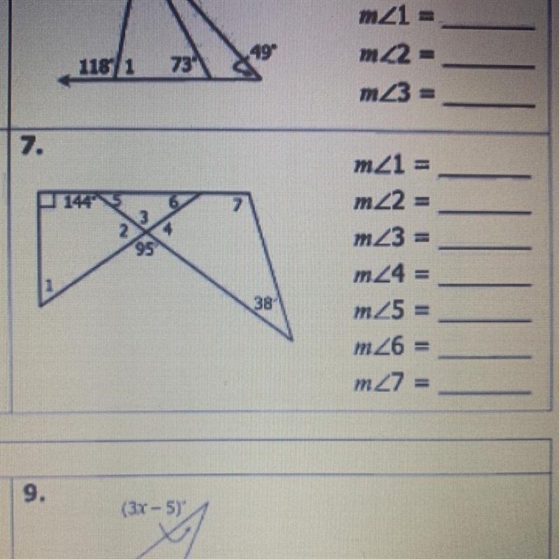 Find the missing angle measurements?-example-1