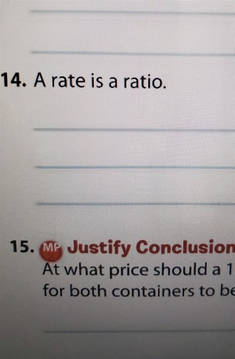 A rate is a ratio sometimes,always, or never true give an example​-example-1