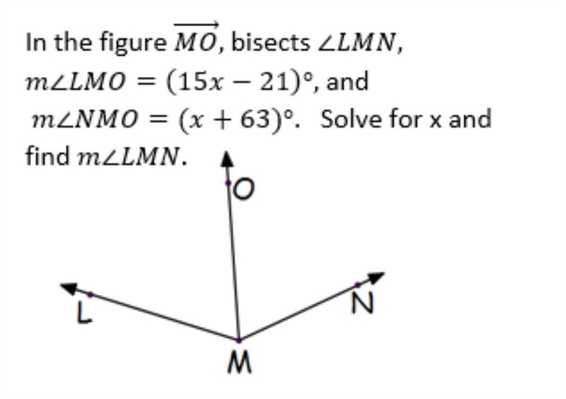 Can you help me solve (picture above) A) x = 6, m< LMN = 138° B) x = 3, m< LMN-example-1