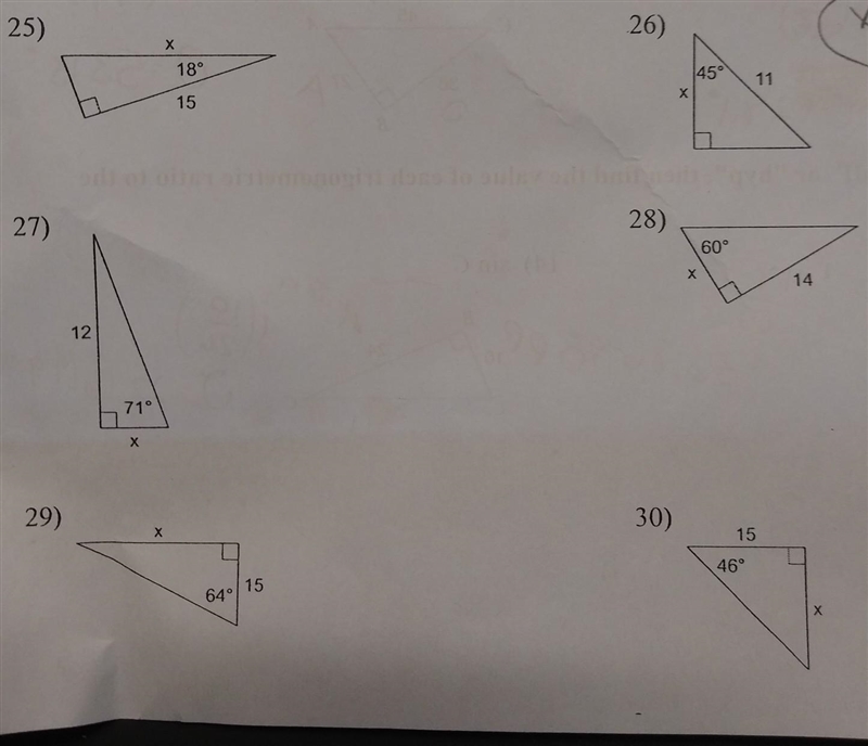 Label the sides opposite, adjacent, or hypotenuse, then find the missing side. Round-example-1