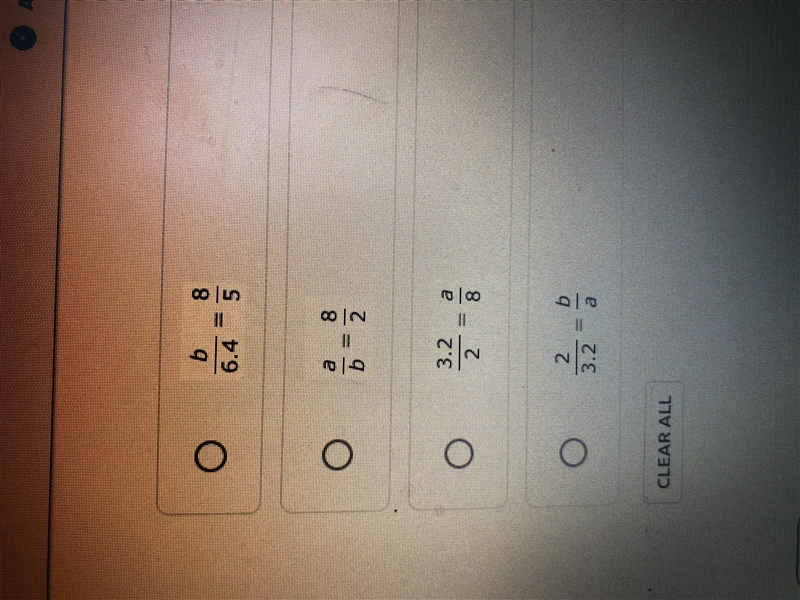 Figure one in figure 2 are similar quadrilaterals which proportion must be true?-example-1