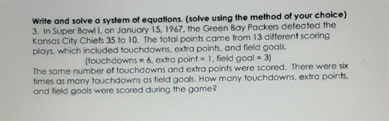 I have no clue how to do this. For my equations i got x+y+z=13 ×=y 6x=y is that correct-example-1