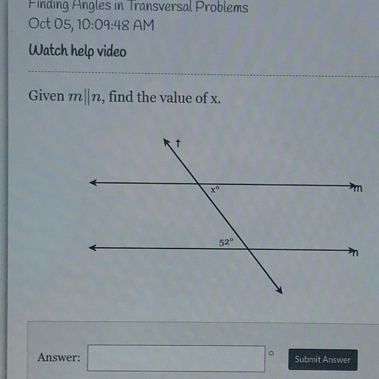 What is x equal to in the problem.-example-1