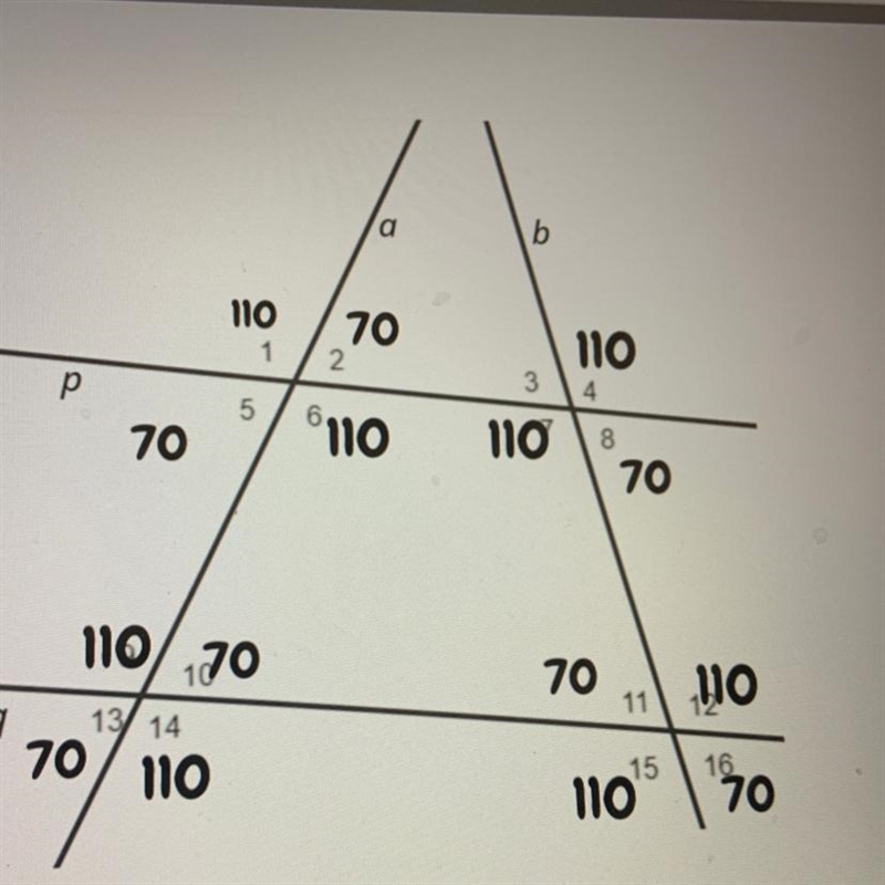 Given that 9=110 8=70 an p is parallel to q did I fill this out right?-example-1