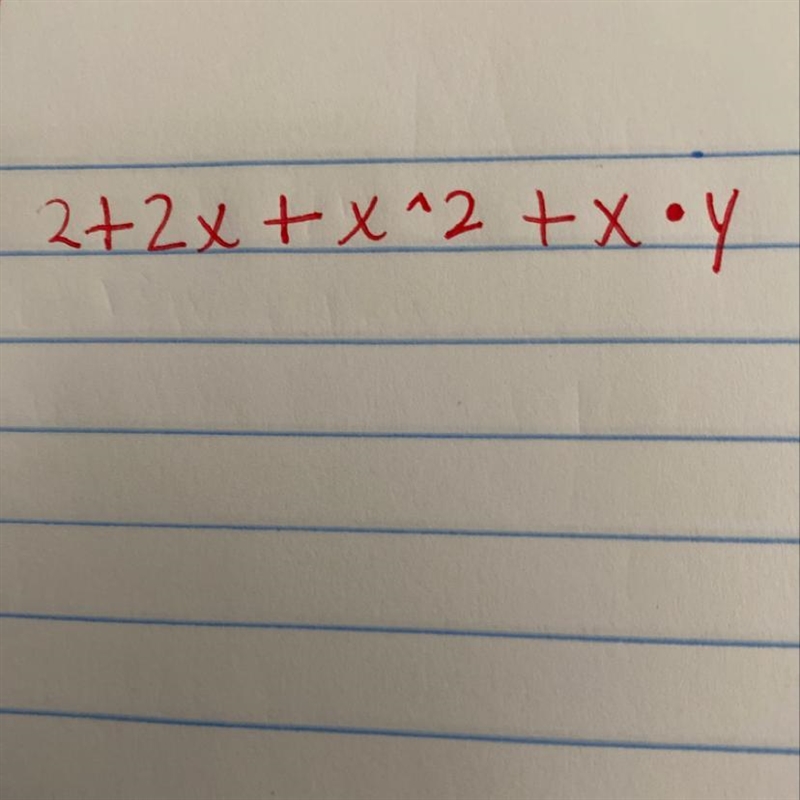 2+2x + x^2 +XY What would be the answer to this question simplified-example-1