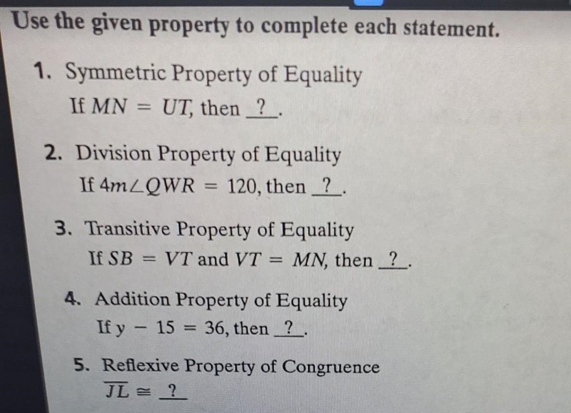 Use the given property to complete each statement​-example-1