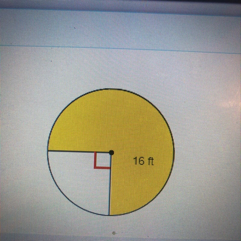 Find the area of the shaded sector of the circle-example-1