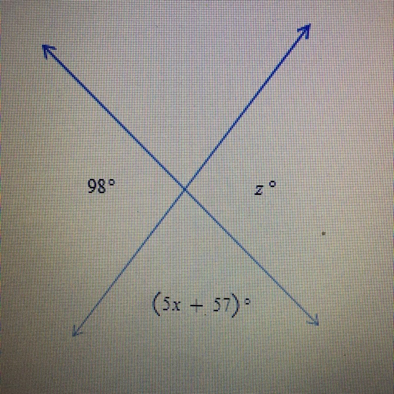 Given the figure below, find the values of x and z.-example-1