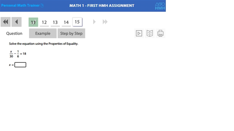 Solve the equation using the properties of equality: what is the answer-example-1